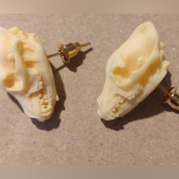 “Animal Skull” Dinosaur Sabertooth Wolf Dog Oddity Creepy Spooky Replica Studs - Picture 4 of 12